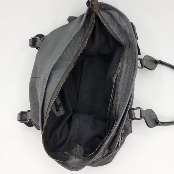 Toscani Bags Toscani Gray Italian Leather Shoulder Tote Bag Poshmark